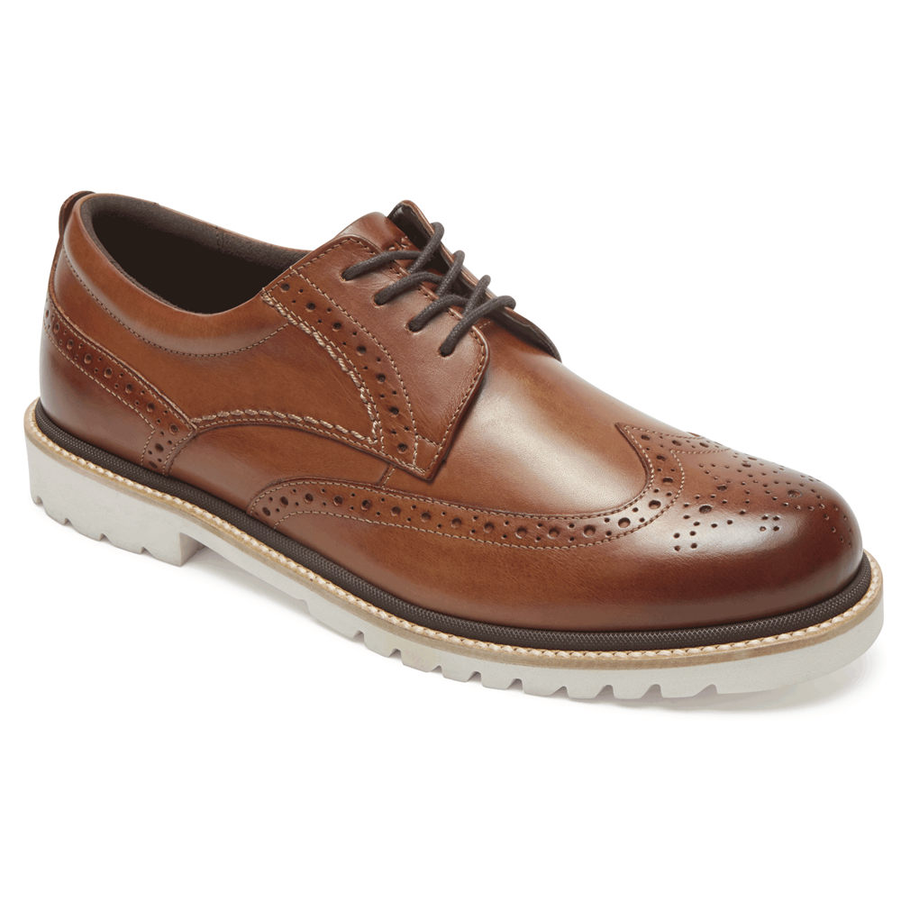 Rockport Mens Dress Shoes Brown - Marshall Wingtip - UK 467-HQPLME